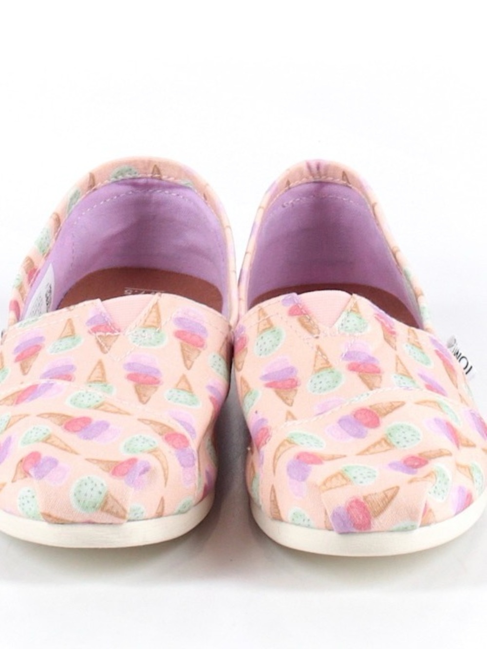 Toms Pink Ice Cream Print Slip-On Flats